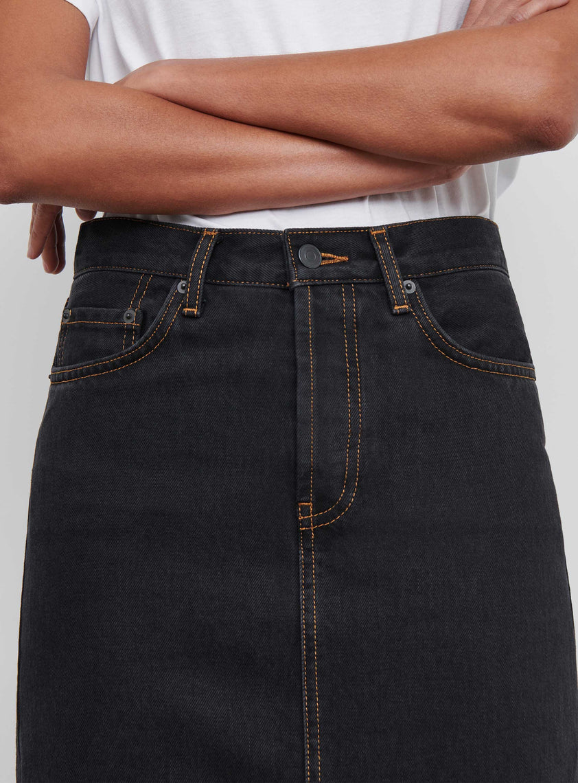 Denim Column Skirt